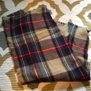 Oversized plaid blanket scarf